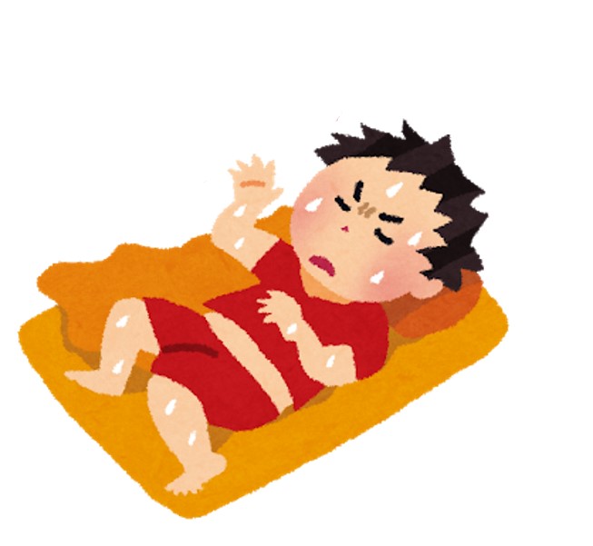 小朋友入睡後出現盜汗，一般因服用藥性偏熱藥材而出現內熱，或是脾胃積熱，陰虛內熱。
