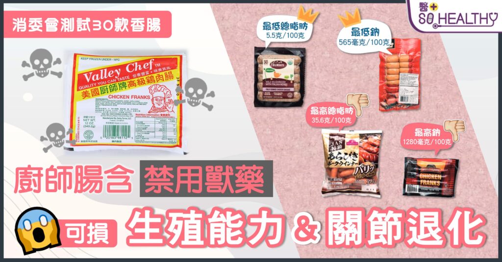 廚師腸含禁用獸藥超標13倍 多食可能會冇仔生