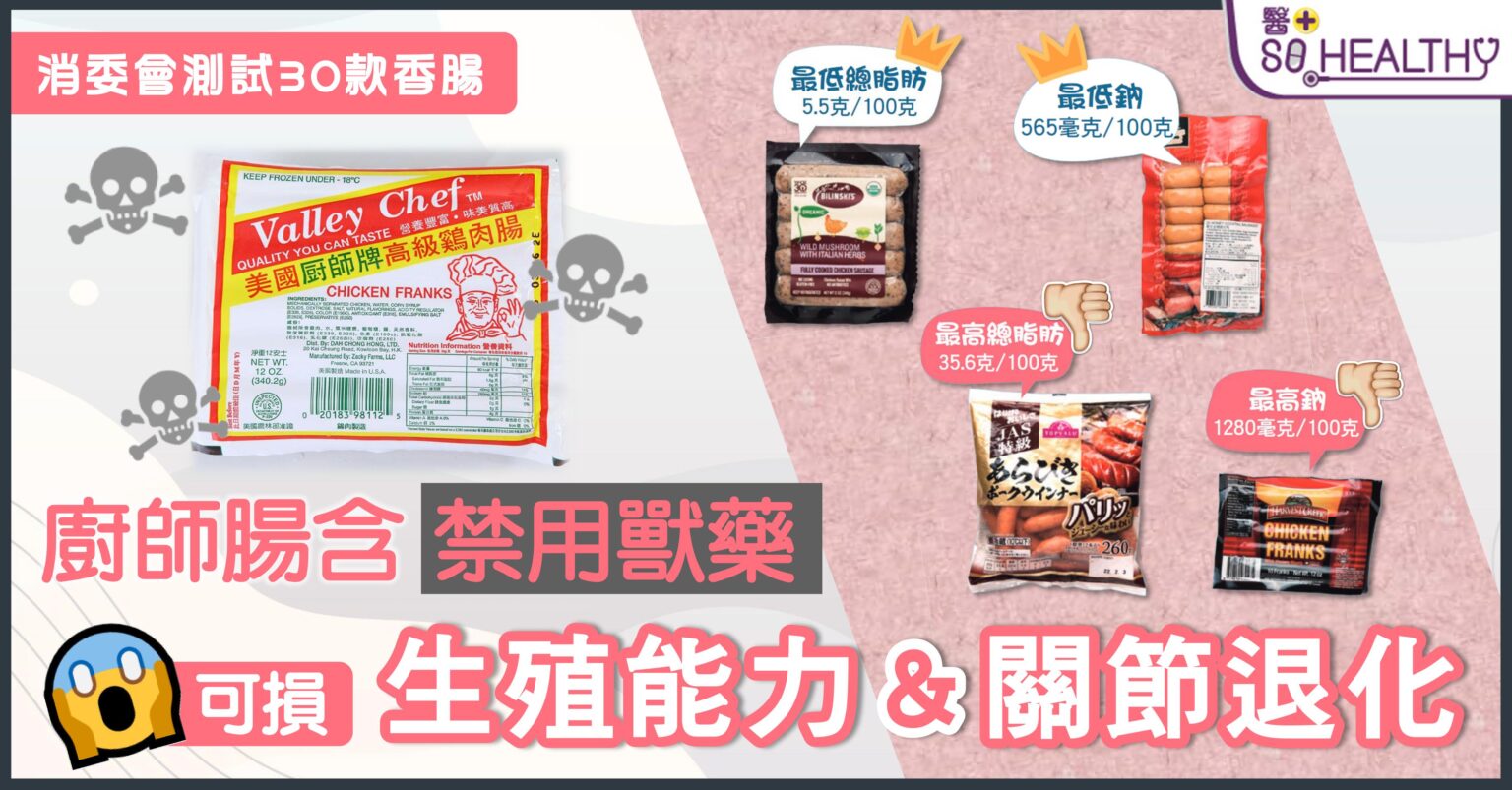 廚師腸含禁用獸藥超標13倍 多食可能會冇仔生